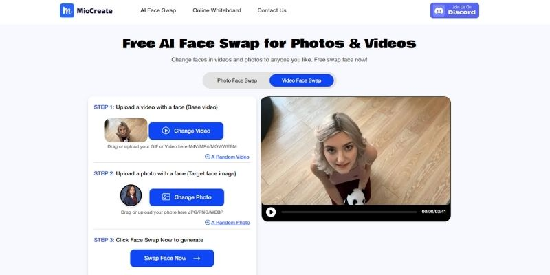 MioCreate - Best Online Free Face Swap AI Video Undresser