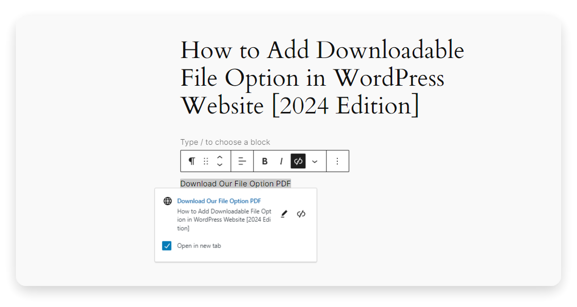 downloaded file into a website or post