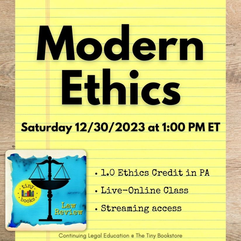 Modern Ethics Saturday 12/30/2023 at 1:00 PM ET