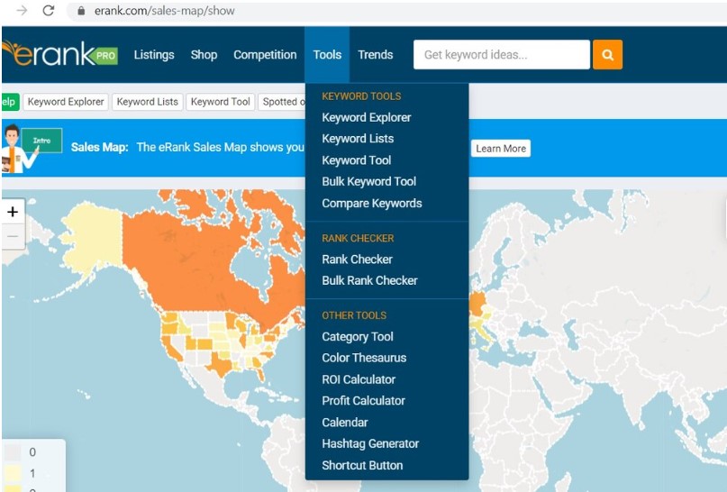 Keyword lists eRank