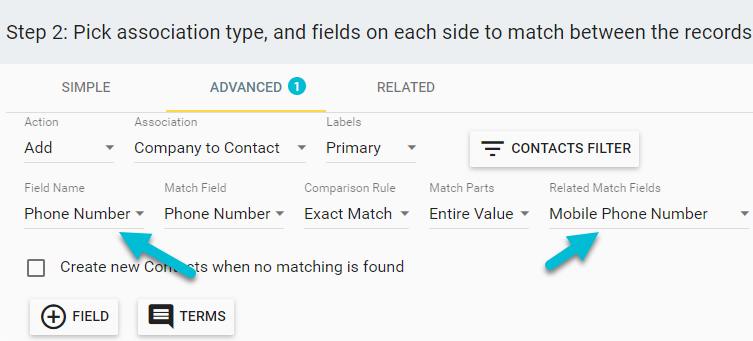 matching with multiple matching fields hubspot association