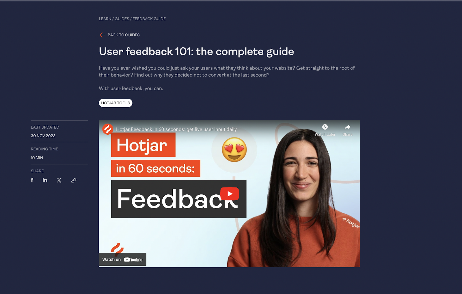 Hotjar Blog Screenshot