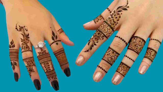 stylish finger mehndi design