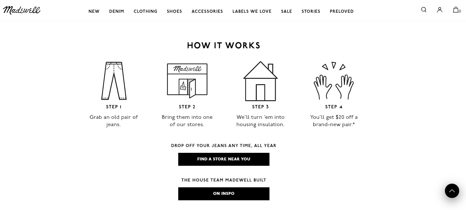 madewell denim recycling product
