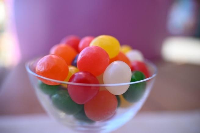 A bowl of jelly beans

Description automatically generated