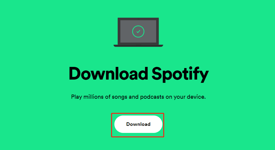 Spotify Web Page in a web browser. 