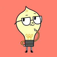GIF of a cartoon light bulb lighting up
