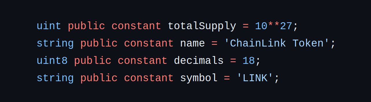 Initialization of static data for the Link token.