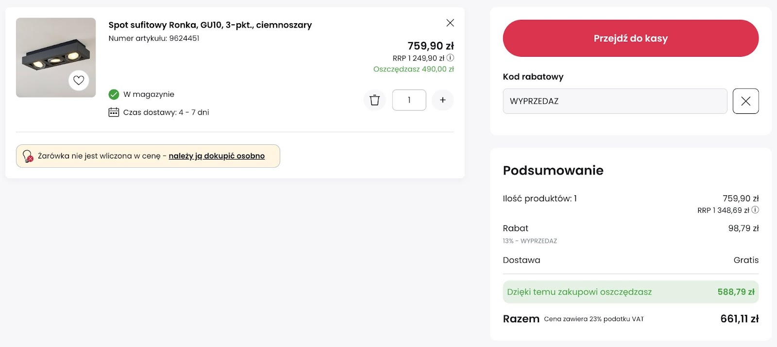 Lampy.pl kod rabatowy -13%