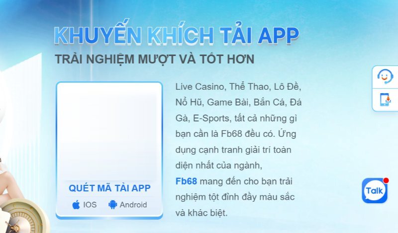 Đa dạng sản phẩm cá cược trên app FB68