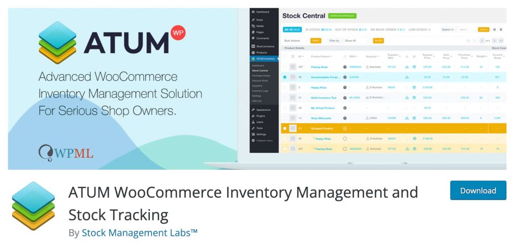 ATUM WooCommerce inventory management and stock tracking plugin