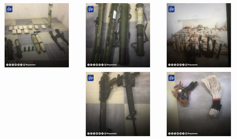 الصور لمضبوطات وأسلحة قبض عليها الجيش الأردني