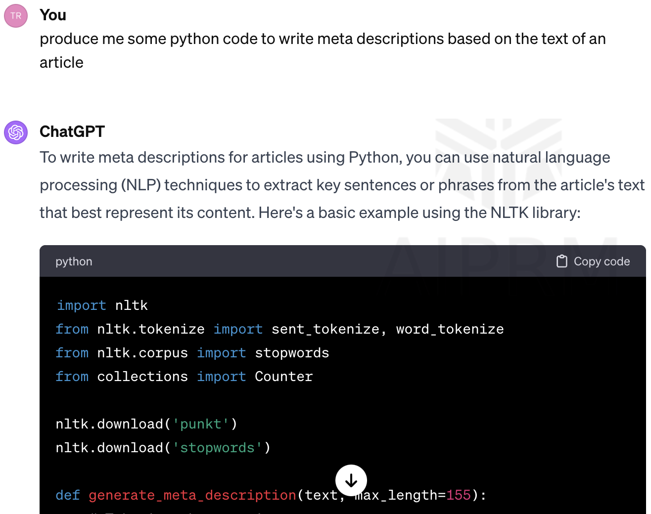 Chat GPT for writing and debugging code