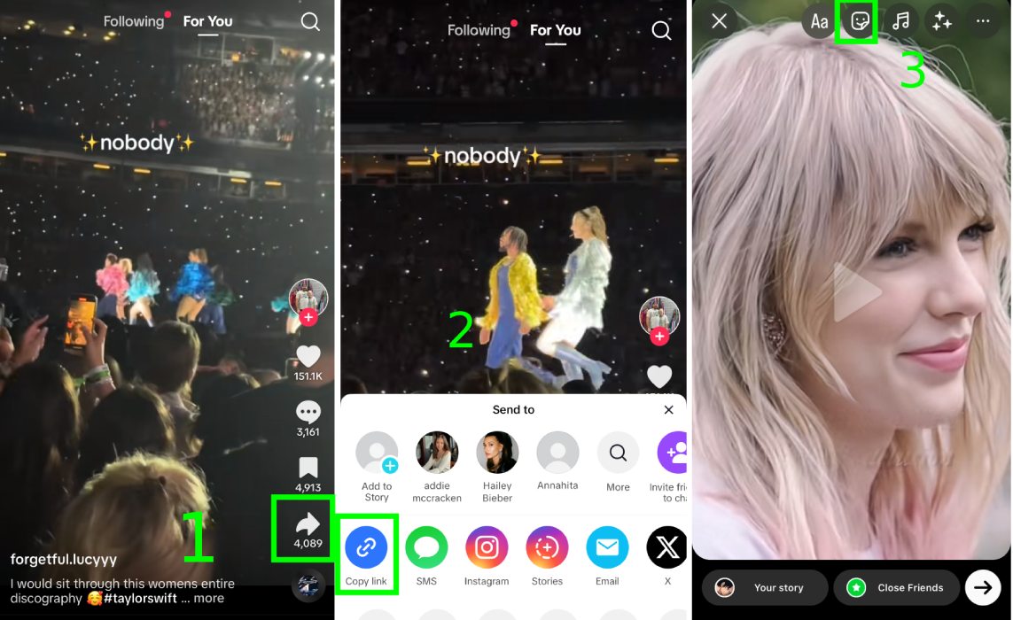 Link Tiktok to Instagram Story