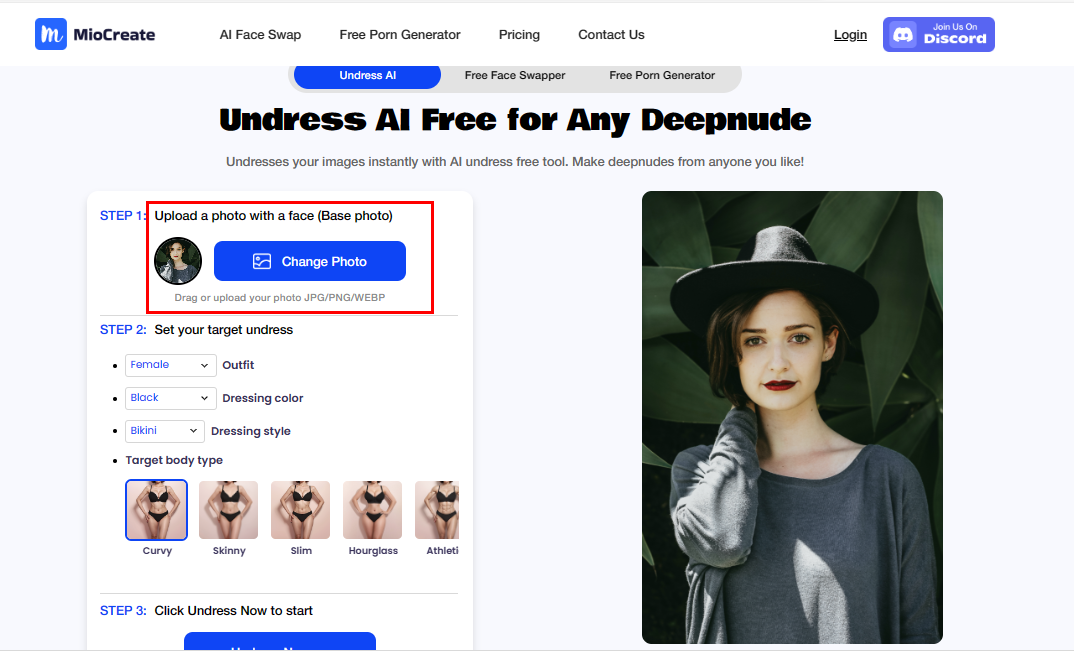 Steps of Using MioCreate for Creating Undress Celebrity Photo