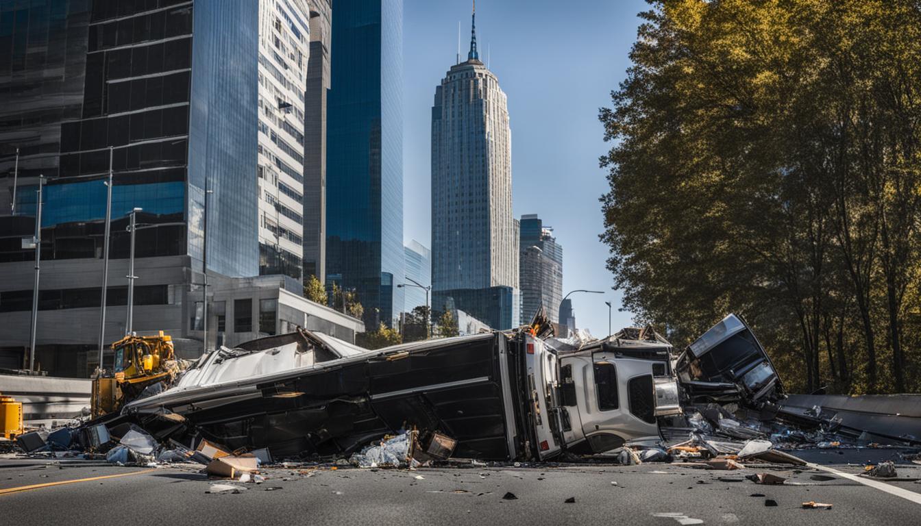 A bus crashed into a city

Description automatically generated