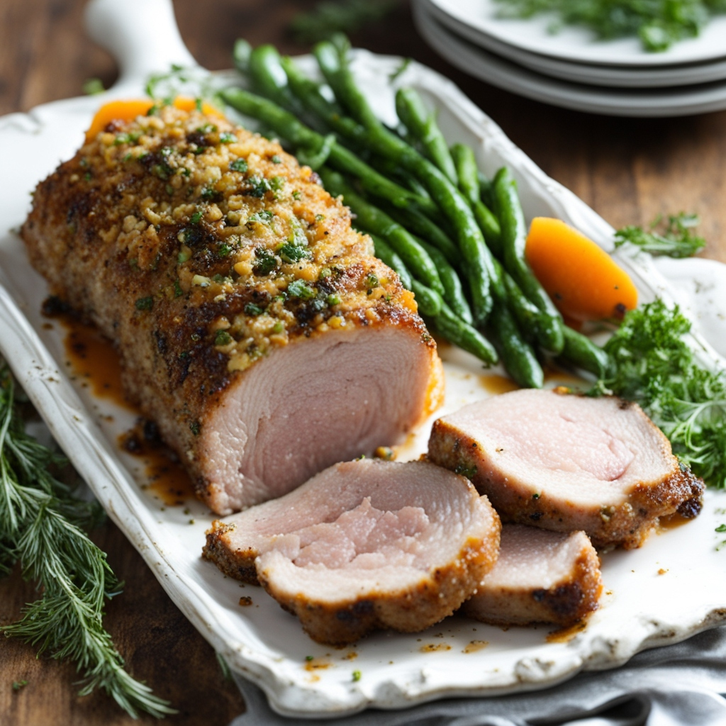 Apricot and Herb Crusted Pork Loin