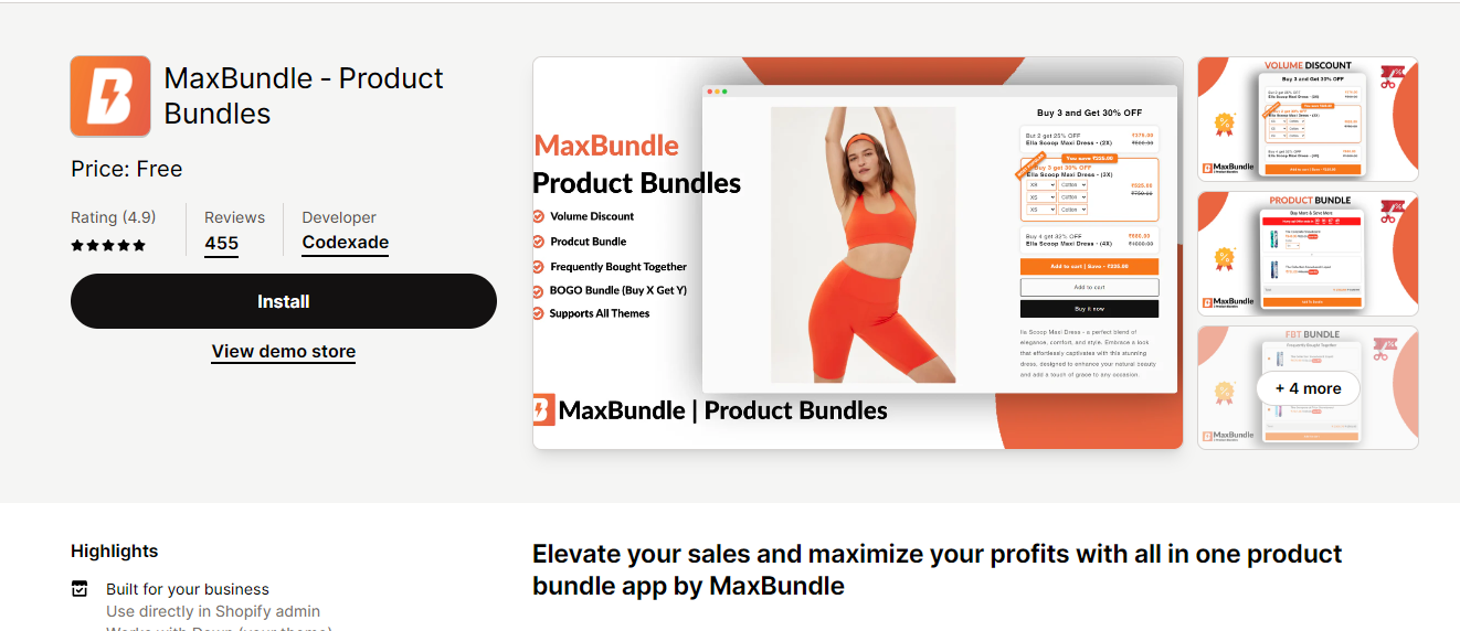 MaxBundle: one of the best BOGO apps for creating Shopify bundles.