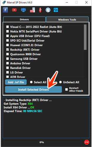 Apple USB Driver (DFU Fixed)
SPD SCI USB2Serial Driver
Huawei (COM1.0) Driver
Rockchip (RKT) Driver
Qualcomm 9008 Driver
Samsung USB Driver
Arduino Driver
Ramdisk Driver
LG Driver
ADB Driver
