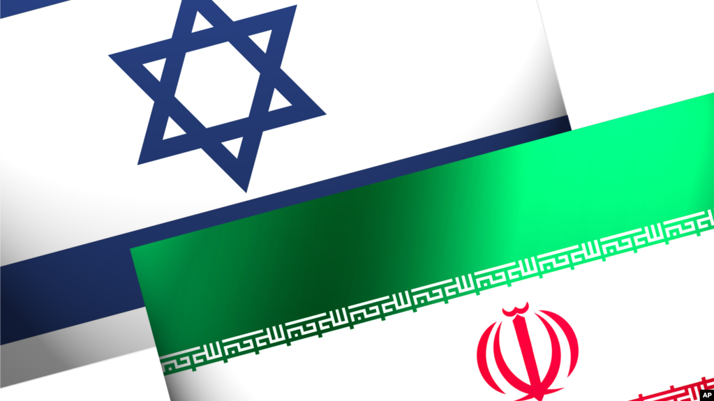 Quốc kỳ Israel và Iran.