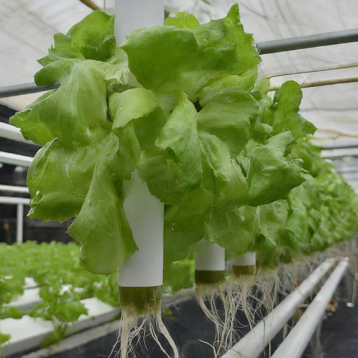 image of an aeroponic system with plants suspended in the air and their roots misted with nutrient solution