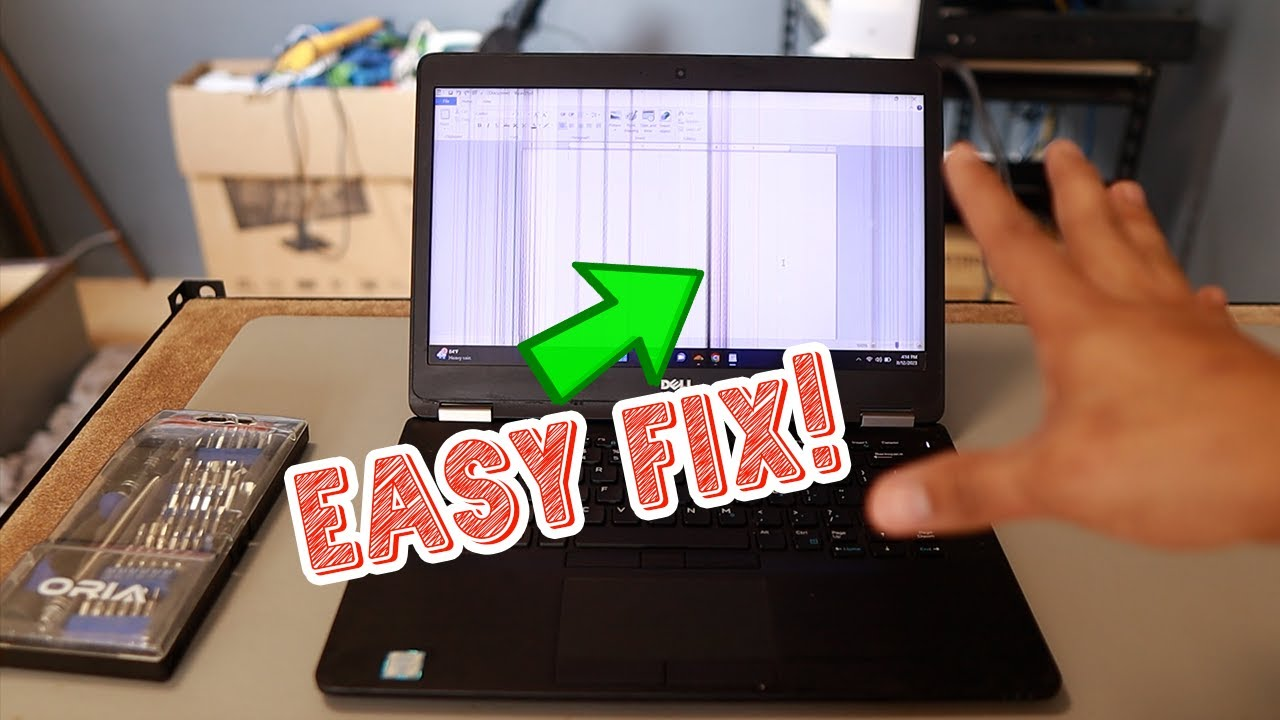 black line on laptop screen dell