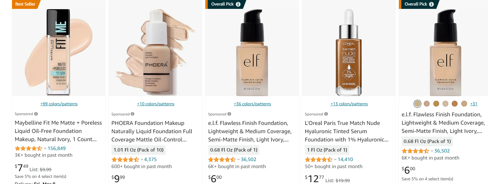Foundation examples: beauty products to sell on Shopify