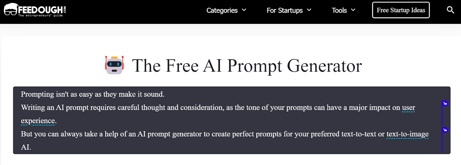 Feedough's AI Prompt Generator