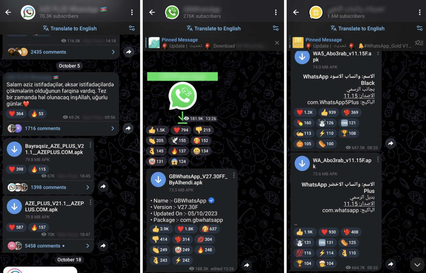 WhatsApp spy mods distributed via Telegram 