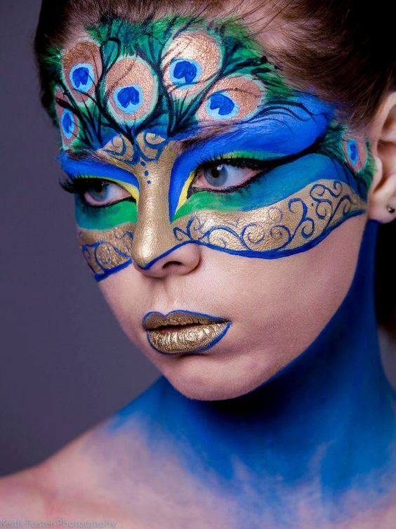Face Paint Ideas: Picture of a girl rocking the blue paint