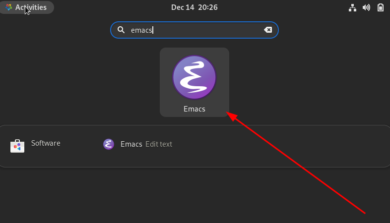 Click Emacs icon to open it