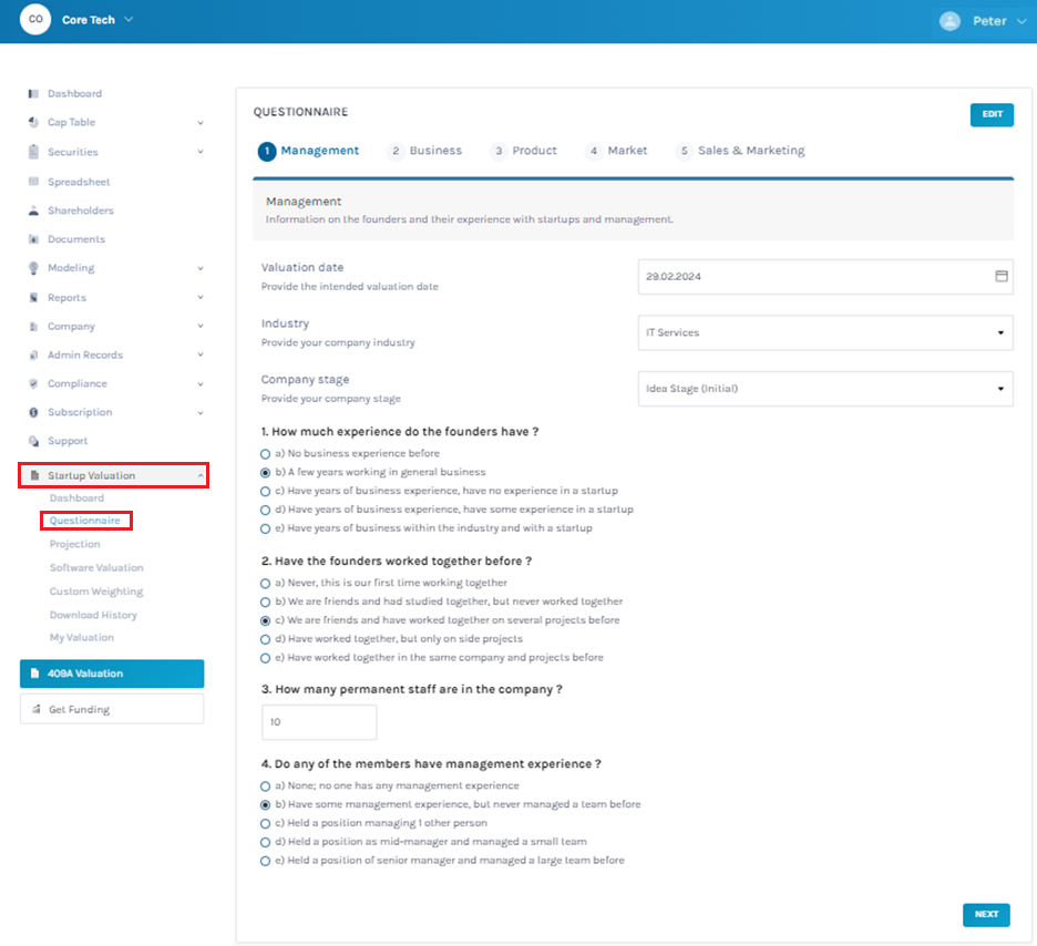 startup valuation software 