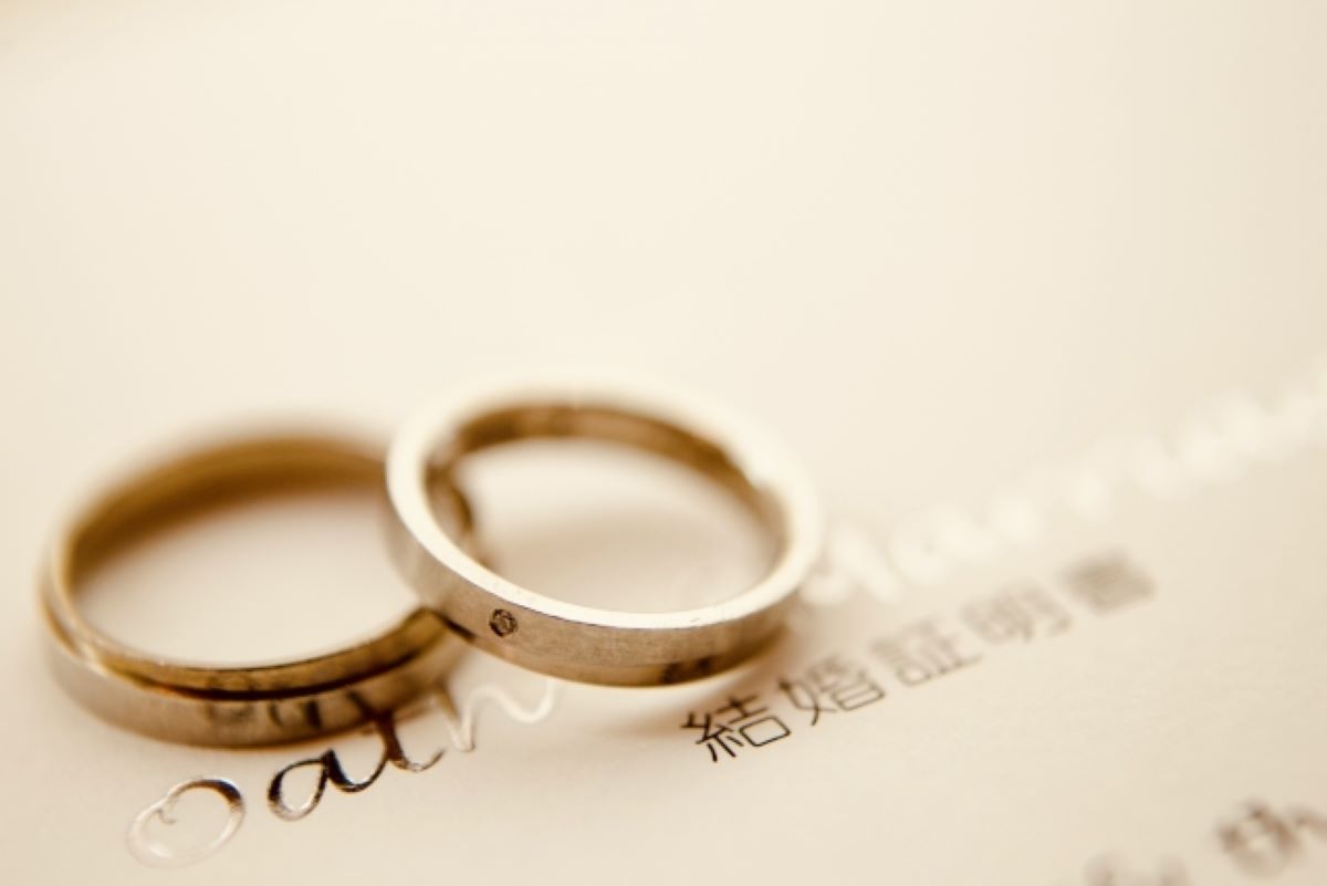 結婚指輪と結婚証明書