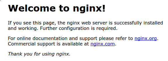 Trang mặc định của Nginx