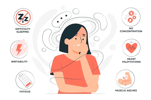 Free vector anxiety symptoms concept illustration
