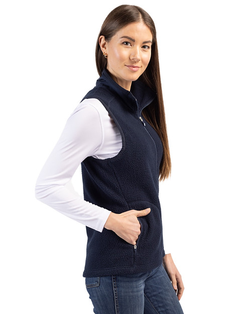 Sustainable women's Sherpa fleece vest