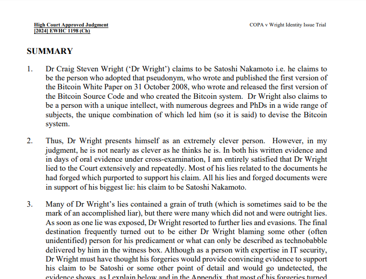 Juiz considera Craig Wright culpado de falsificação em grande escala