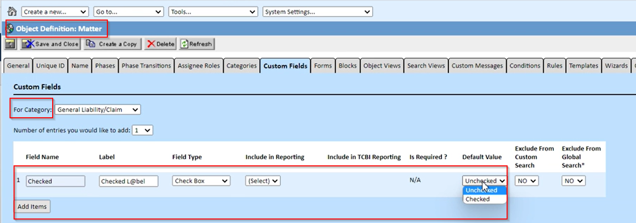 Checkbox Field