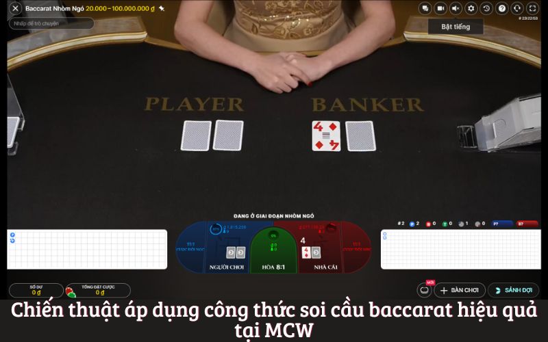 Chiến thuật áp dụng công thức soi cầu baccarat hiệu quả tại MCW