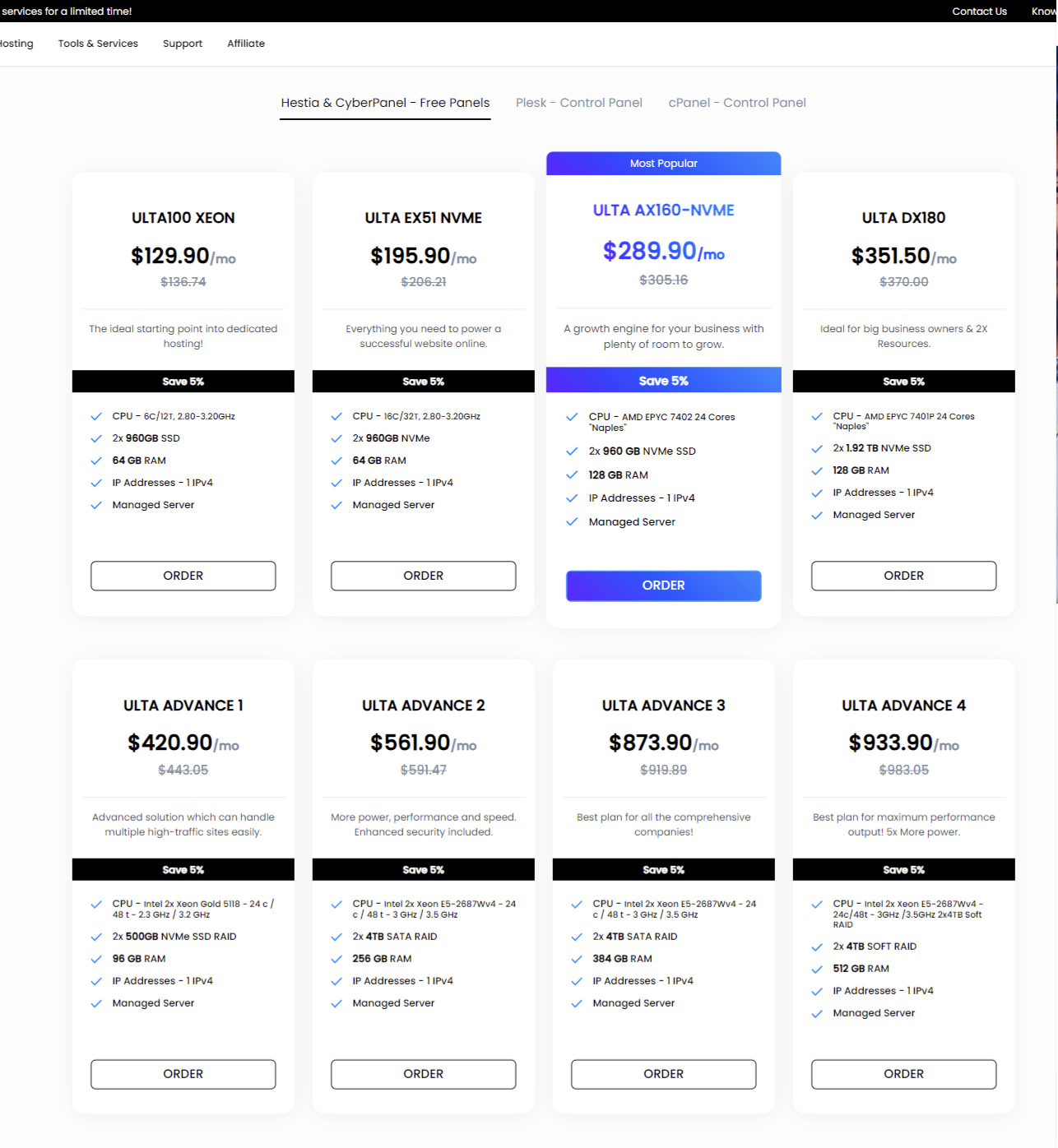 Hestia & CyberPanel - Free Panels