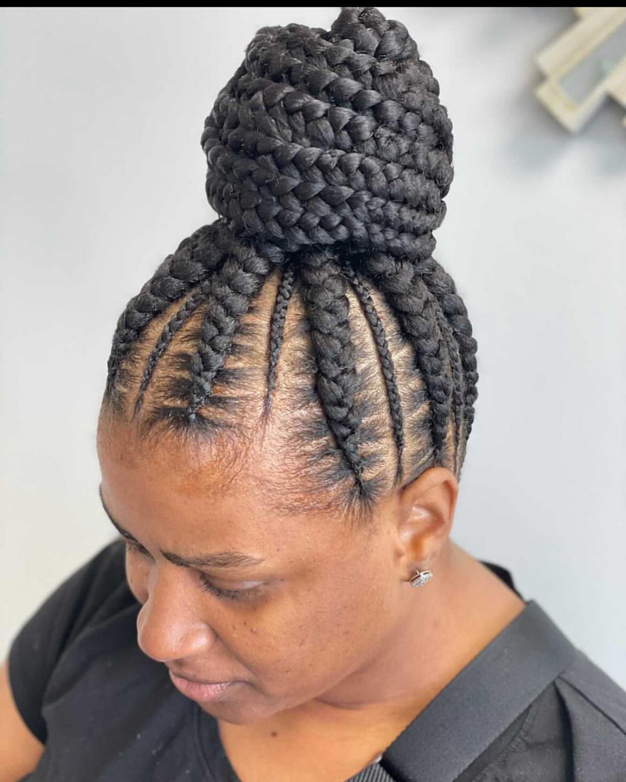 Simple Cornrow Bun Updo