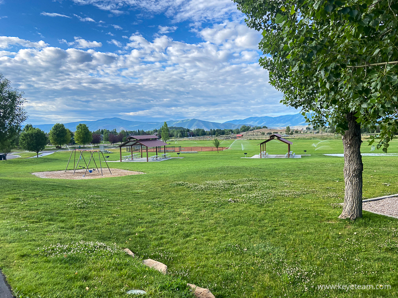 Image of Valais Park in Midway, Utah. Public park within the subdivision of Valais, midway homes for sale.