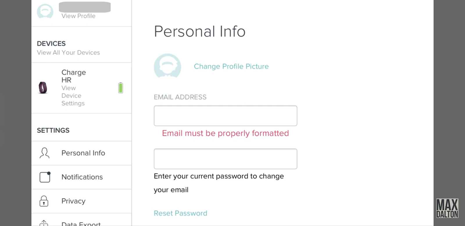 Remove Your Email Address from Fitbit Website password
