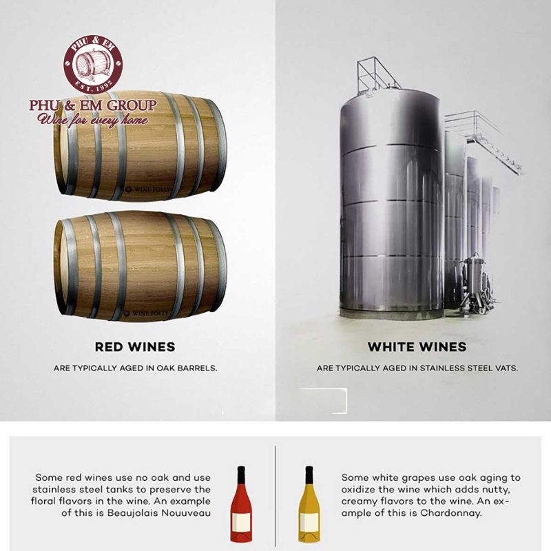 Sự khác biệt giữa rượu vang trắng và rượu vang đỏ