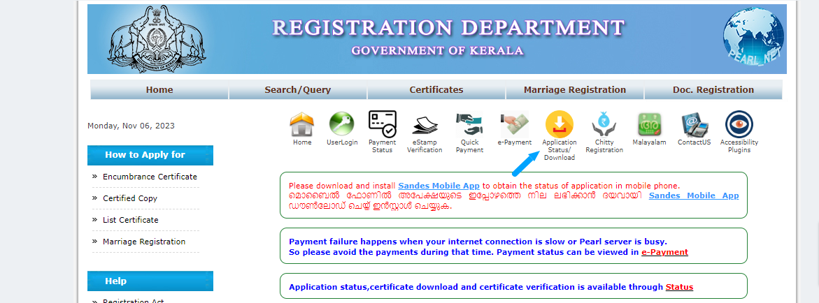 registration department kerala