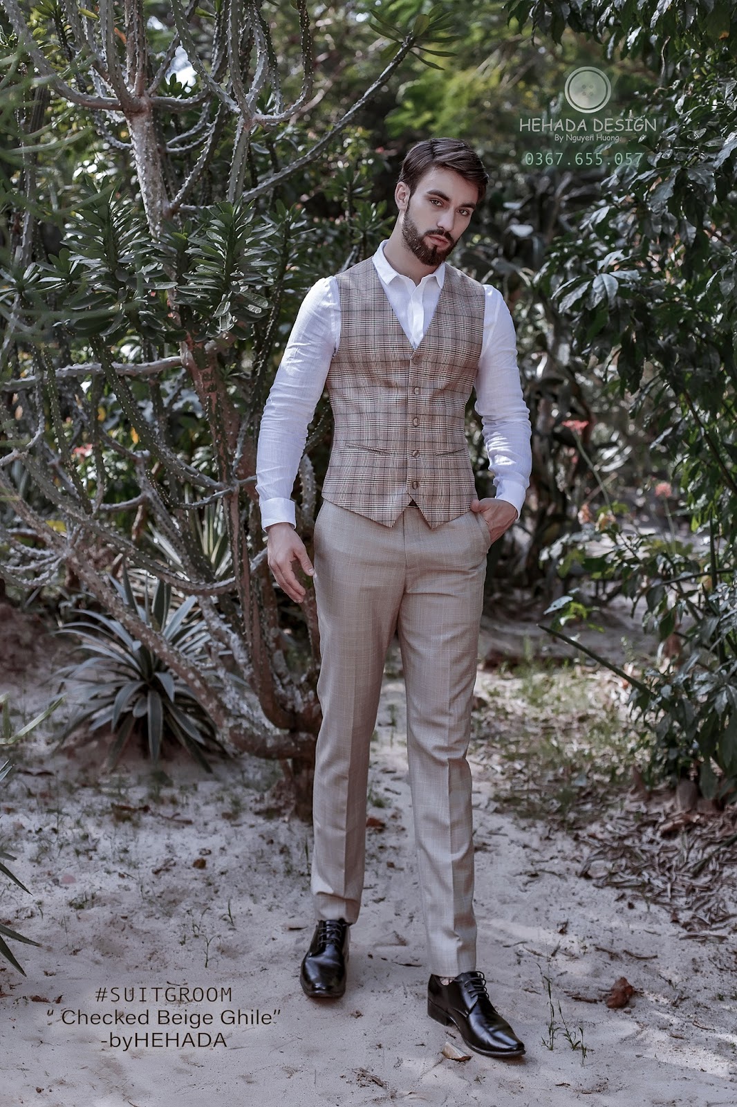  Form gile vest Checked Beige