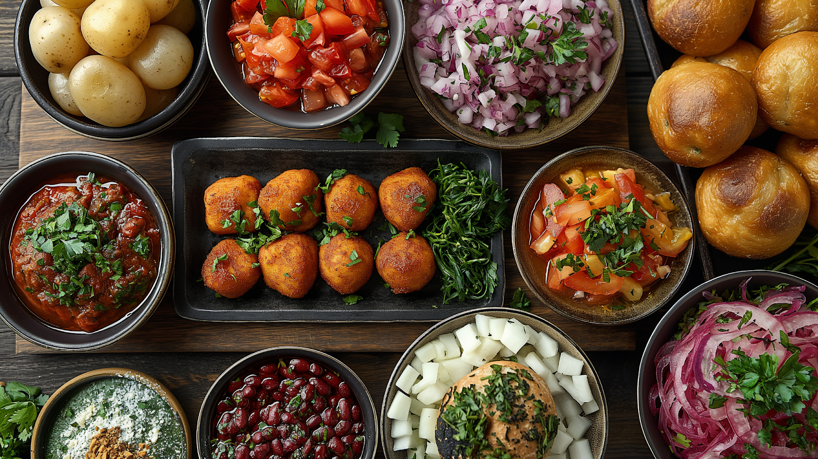 Exquisitely plated traditional Israeli cuisine, highlighting the culinary fusion of Tel Aviv with vibrant ingredients and flavors, ready to be enjoyed.