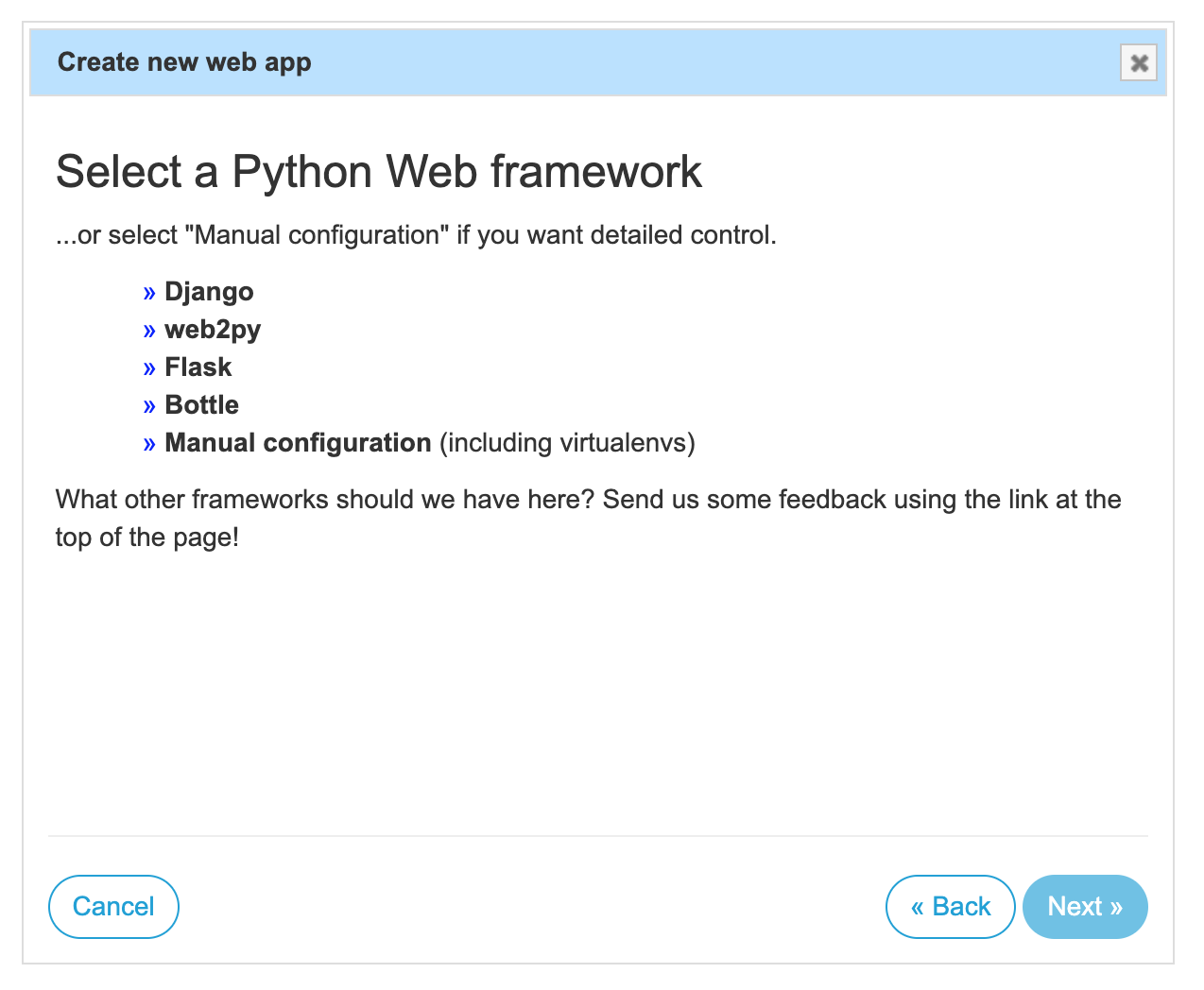 Screenshot of configuring PythonAnywhere to Flask