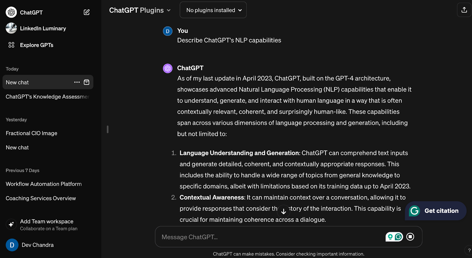 Natural Language Processing (NLP) for ChatGPT