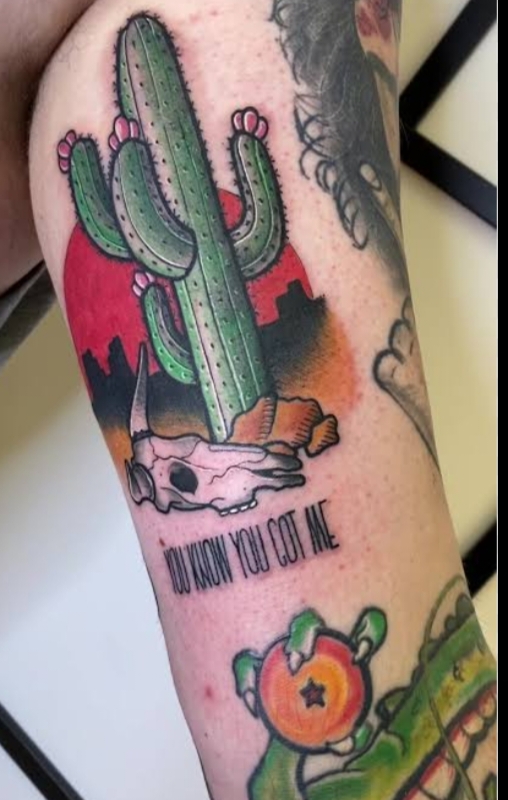 Wraparound Cactus Tattoo